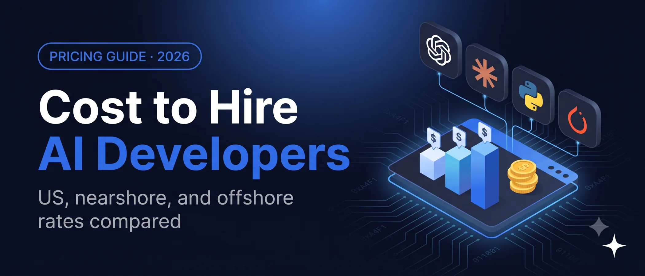 Cost to hire AI developers in 2026 compared across US and offshore rates