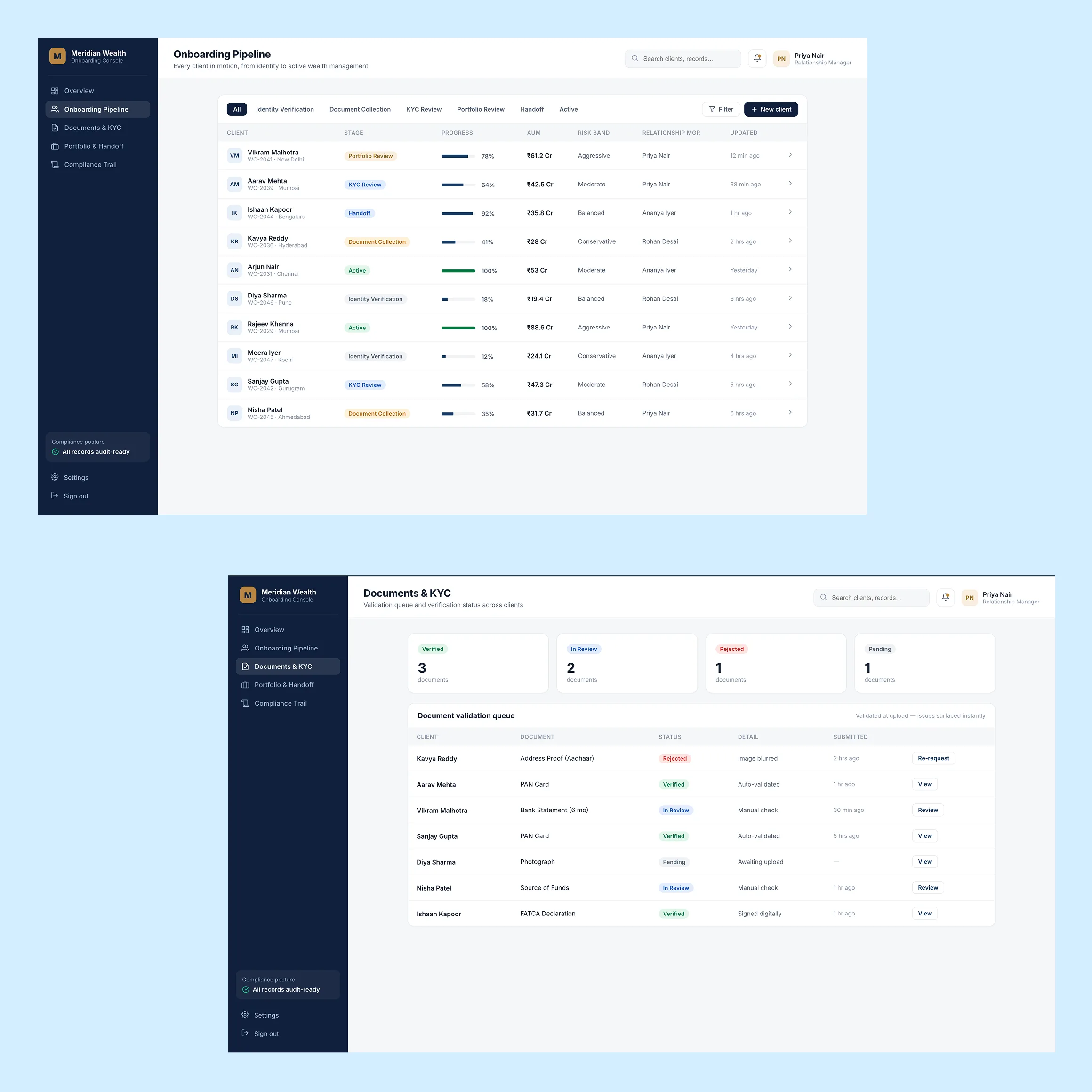 Digital wealth onboarding platform