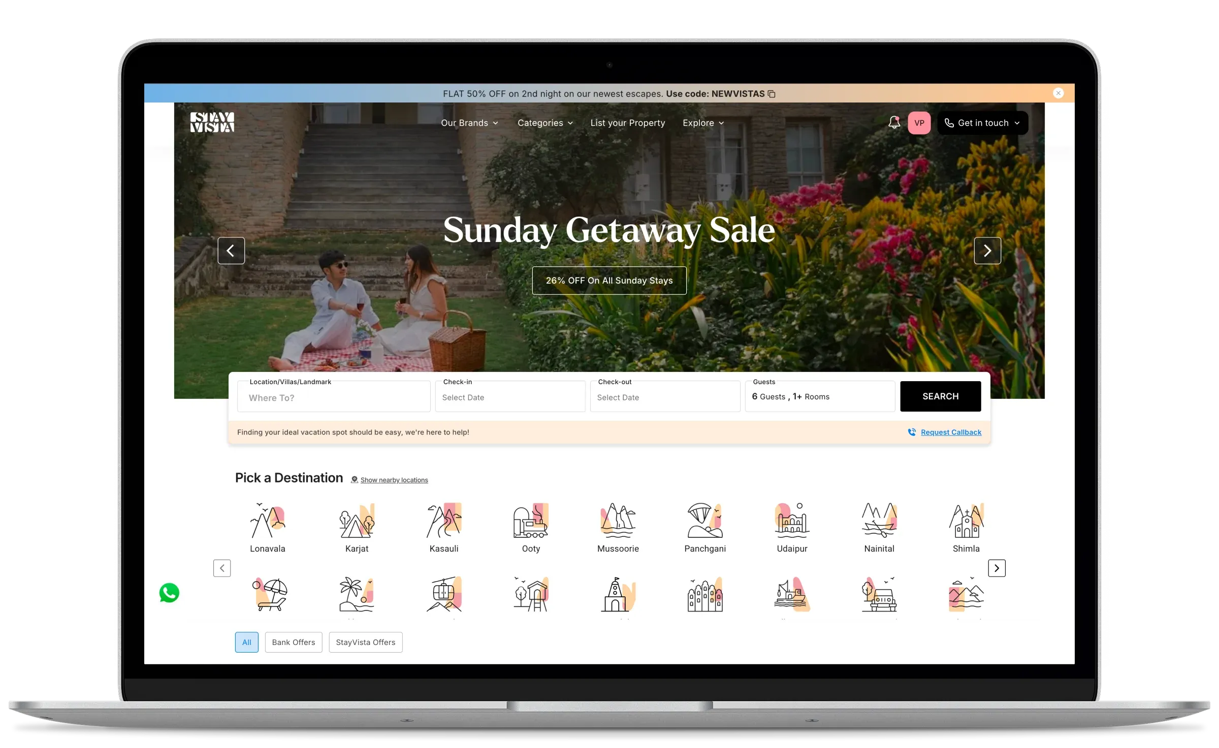 StayVista platform across devices